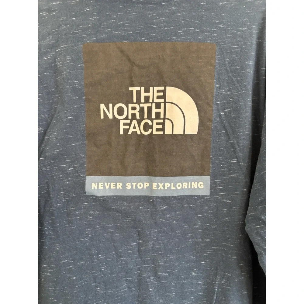The North Face Hoodie Men's Large Blue Full Zip Logo Lightweight Sweatshirt